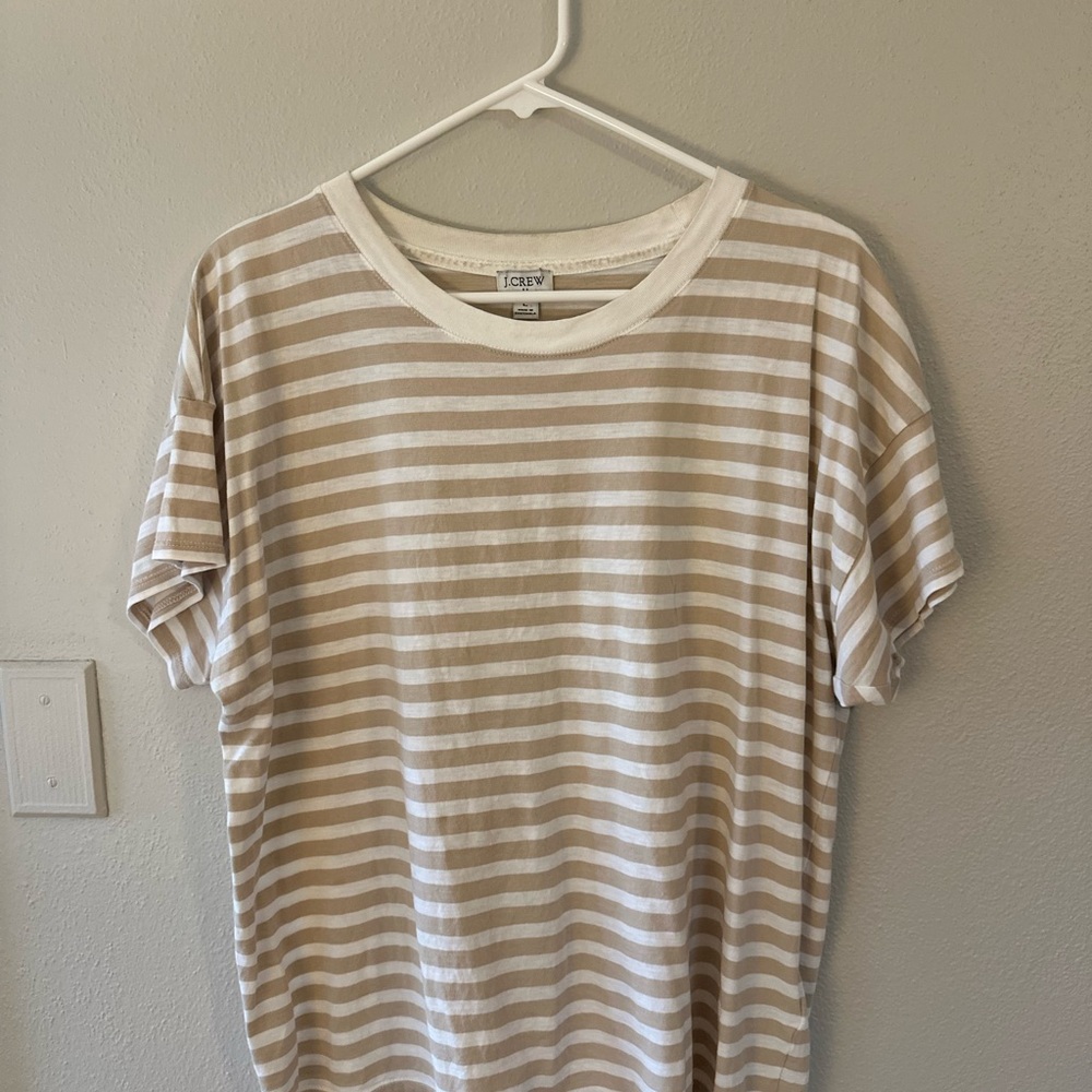 J. Crew Factory Tan Striped Shirt